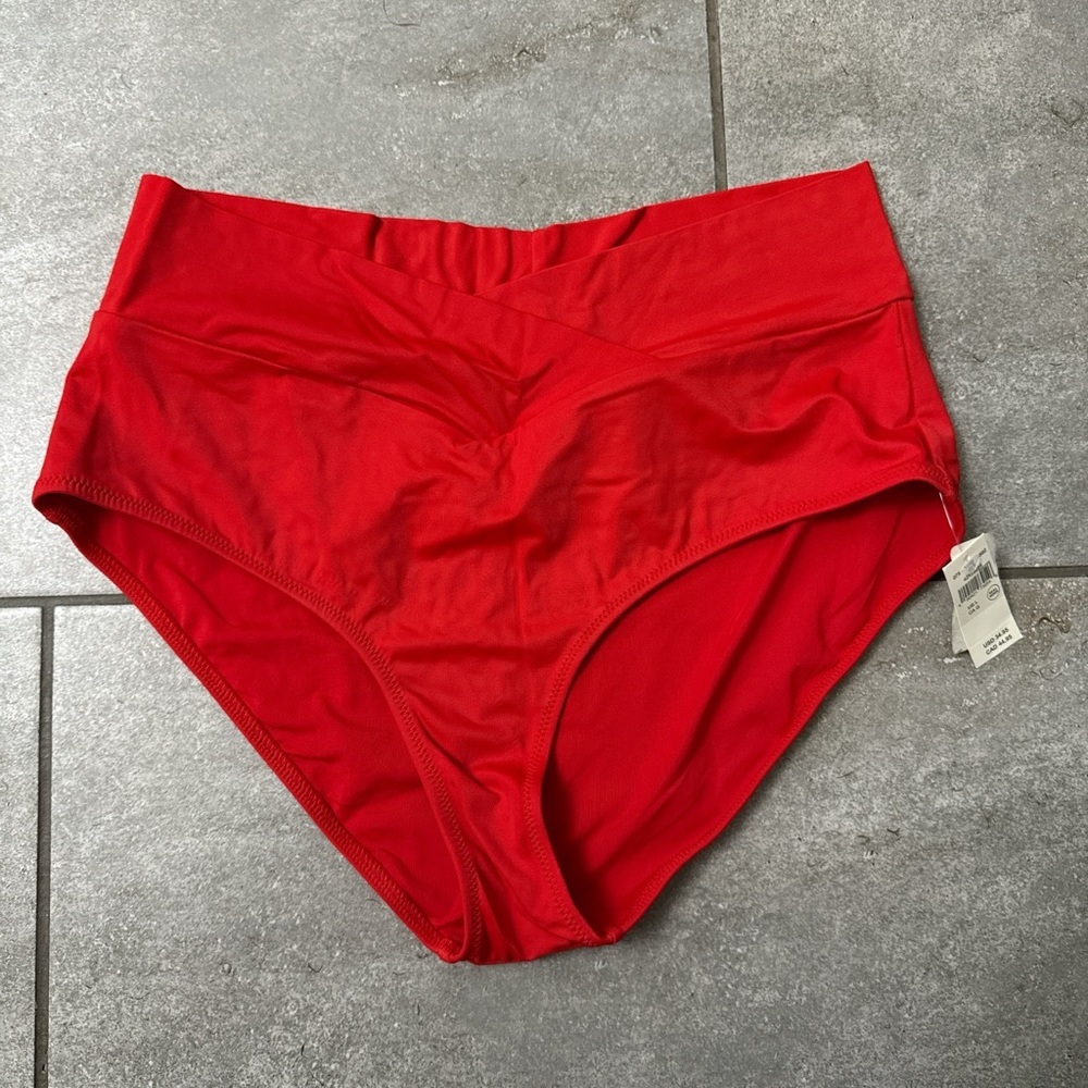Aerie Red High-Waisted Bikini Bottom